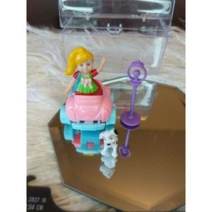 Mini playset Dalmatian little girl car street lamp carry case vintage 1990s